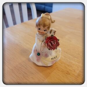 Vintage Lefton May Birthday Girl Angel Figurine